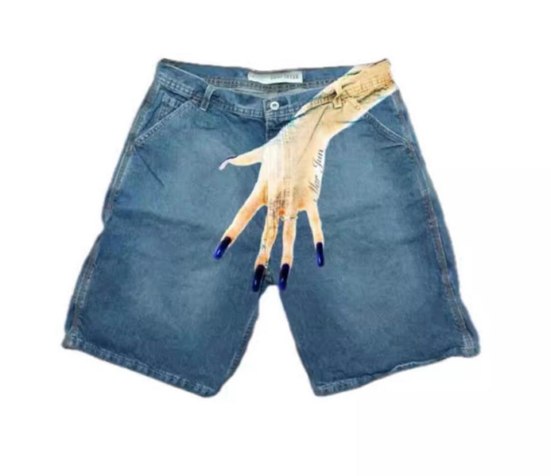 Volymoon Y2K Baggy Jean Shorts 2