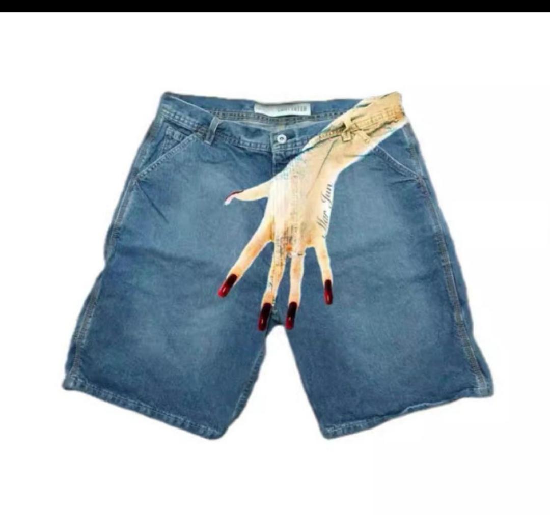 Volymoon Y2K Baggy Jean Shorts 3